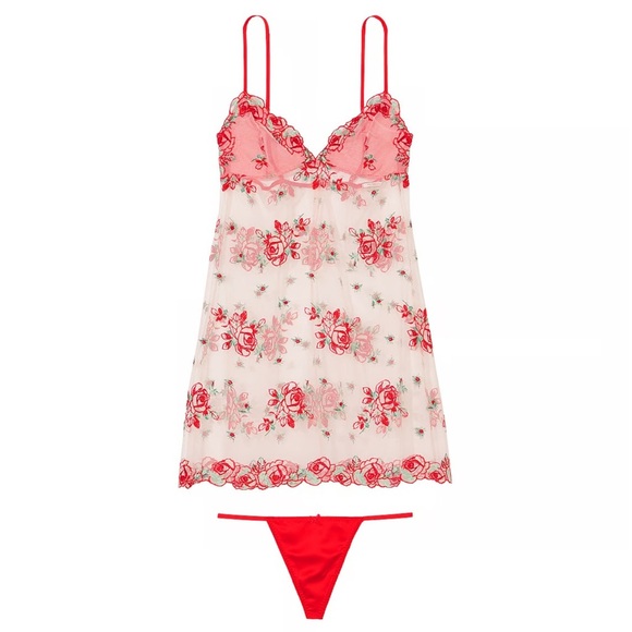 New VICTORIA'S SECRET
Floral Embroidery Sheer Mesh Slip - Picture 1 of 5